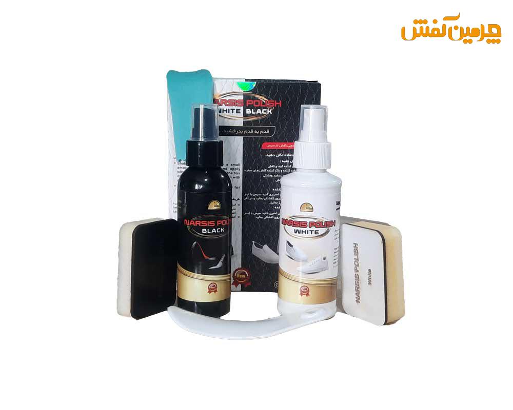 اسپری براق کننده کفش و کیف نارسیس  Narsis Polish مشکی و سفید کد 23169
