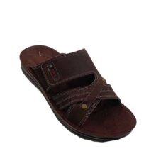 دمپایی تمام چرم مردانه مدل کارا کد 17658 + رنگبندی