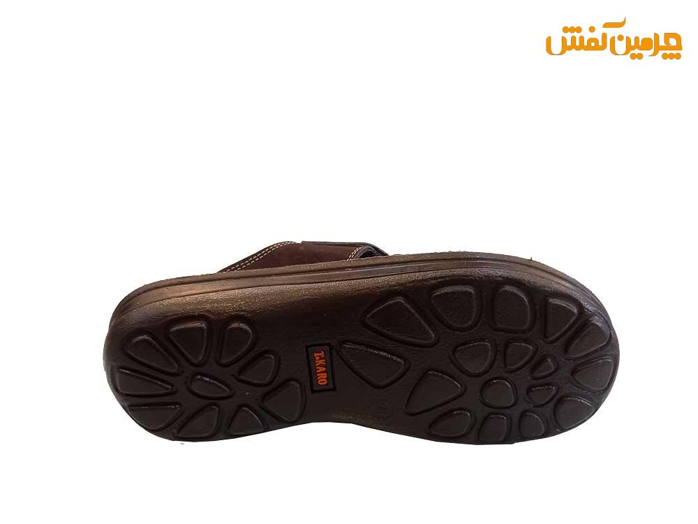 دمپایی تمام چرم مردانه مدل کارا کد 17658 + رنگبندی