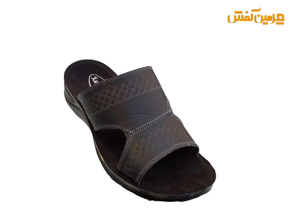 صندل تمام چرم مردانه مدل کمال کد 17626 + رنگبندی