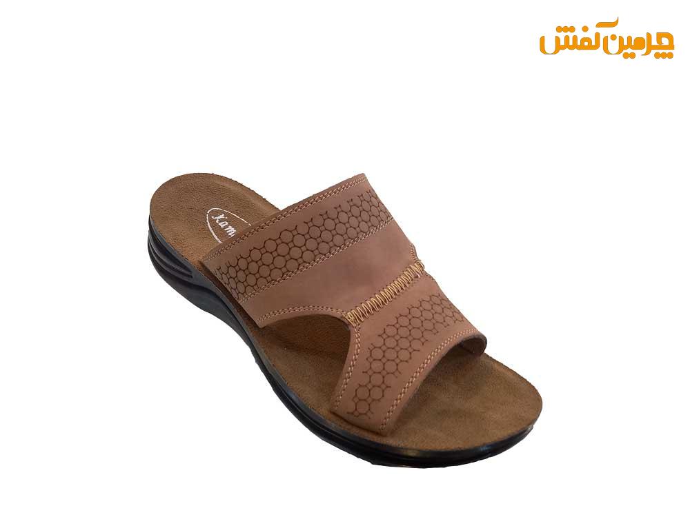 صندل تمام چرم مردانه مدل کمال کد 17626 + رنگبندی