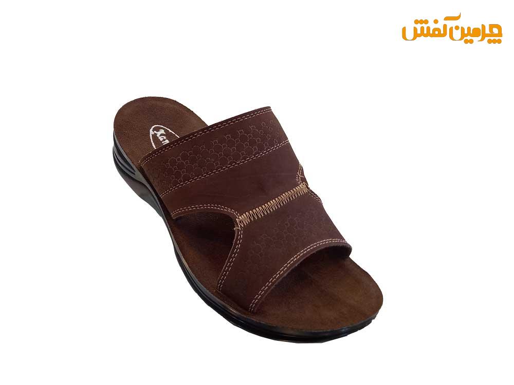 صندل تمام چرم مردانه مدل کمال کد 17626 + رنگبندی