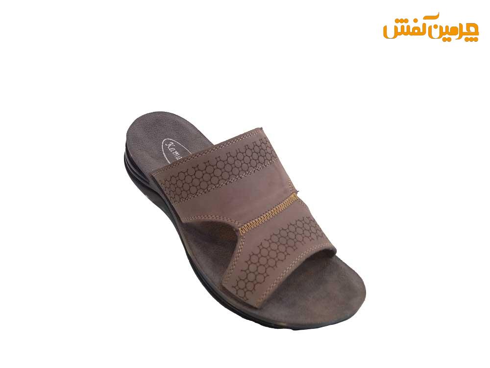 صندل تمام چرم مردانه مدل کمال کد 17626 + رنگبندی