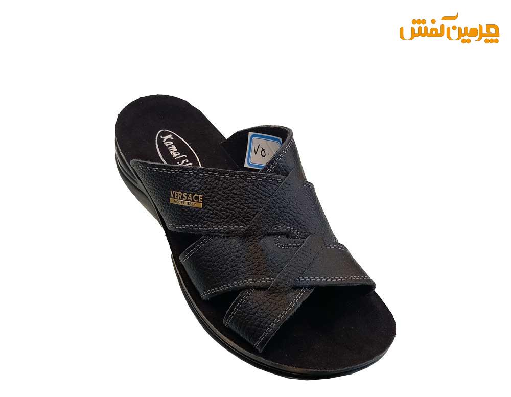 صندل تمام چرم مردانه کمال مدل VERSACE کد 23706