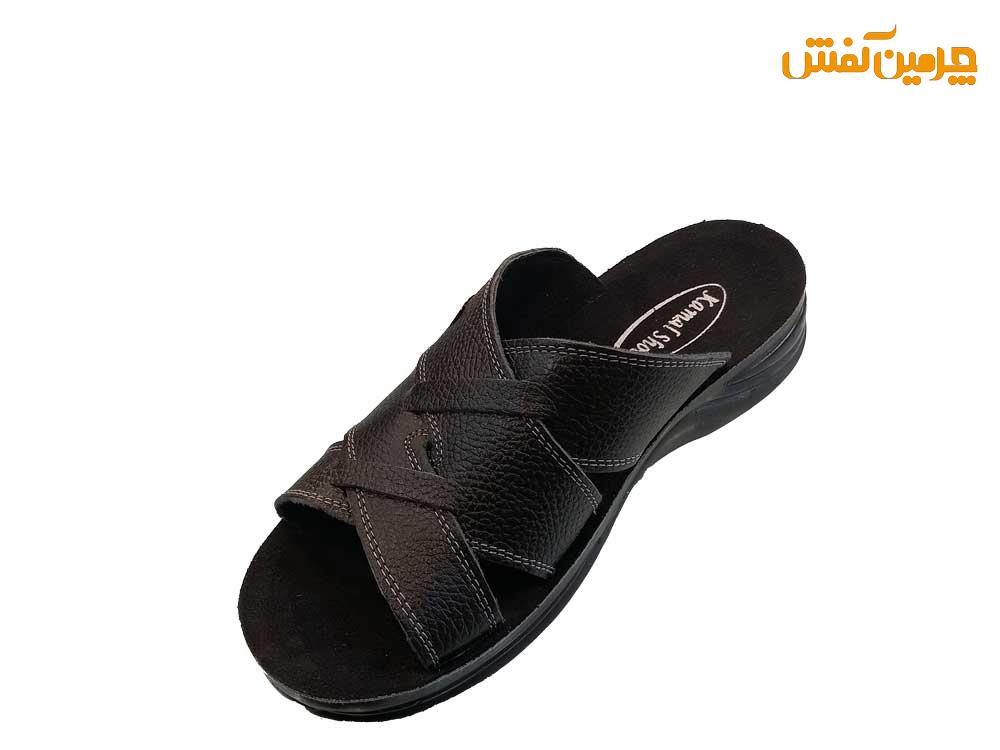 صندل تمام چرم مردانه کمال مدل VERSACE کد 23706