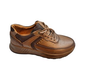 کفش تمام چرم اسپرت مردانه پادینا Padina بندی کد 20465 قهوه ای