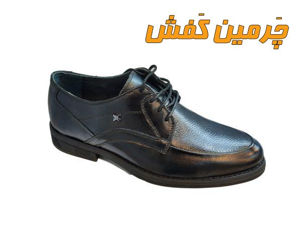 کفش تمام چرم اصل مردانه رخشی دور دوخت کد 20329 مشکی