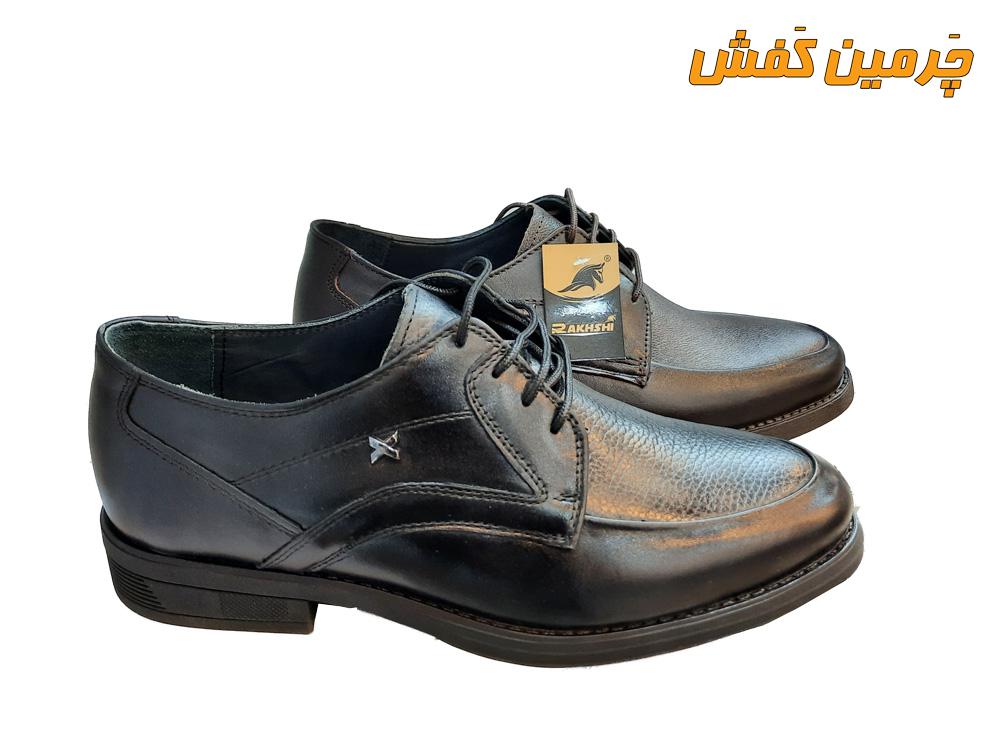 کفش تمام چرم اصل مردانه رخشی دور دوخت کد 20329