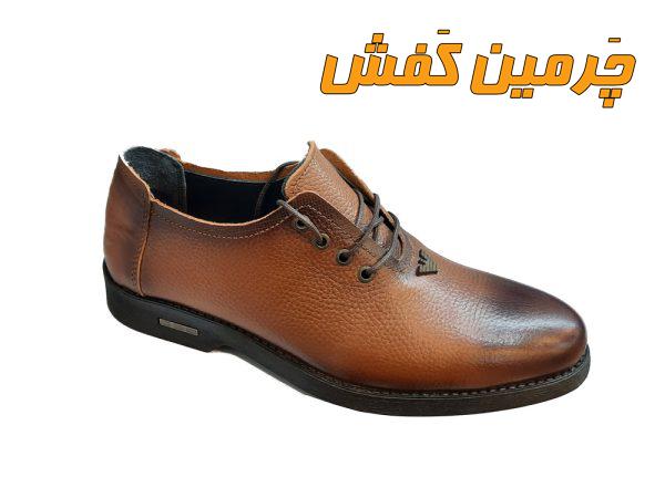 کفش تمام چرم اصل مردانه رخشی دور دوخت کد 20359 قهوه ای