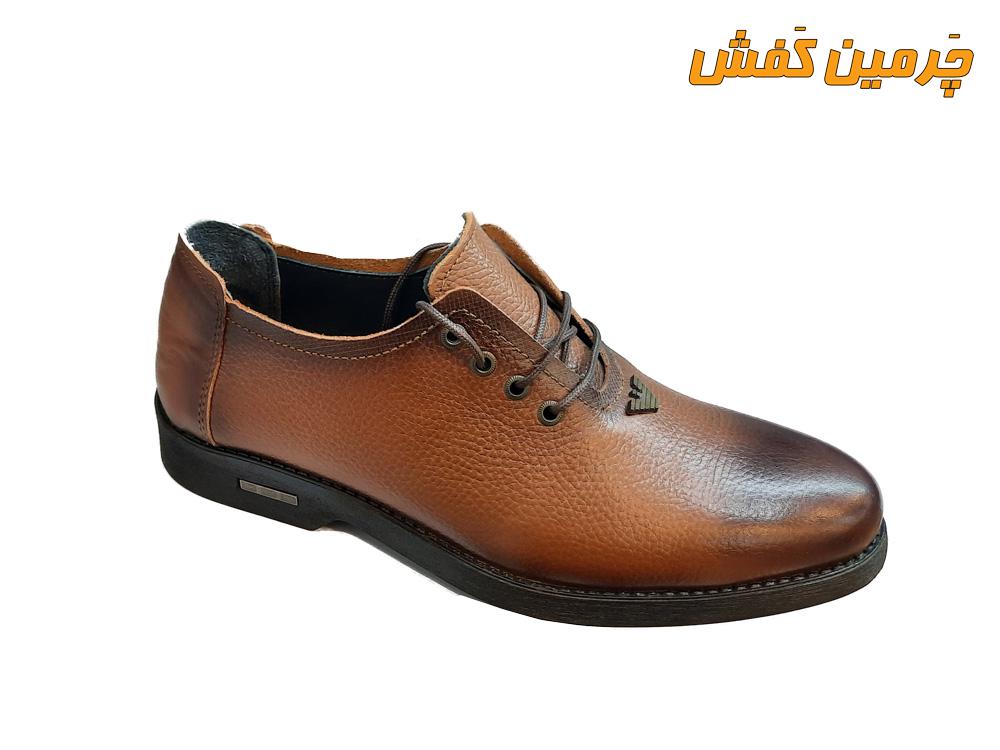 کفش تمام چرم اصل مردانه رخشی دور دوخت کد 20359