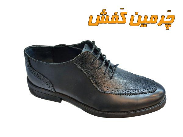 کفش تمام چرم اصل مردانه مجلسی رخشی دور دوخت کد 20354