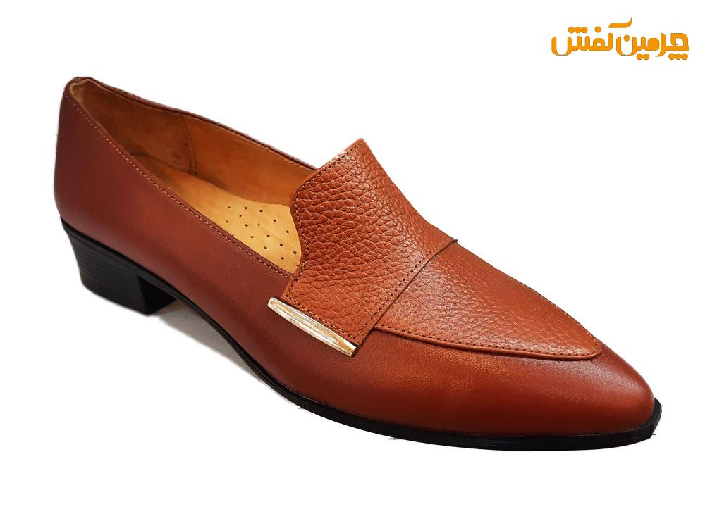 کفش تمام چرم زنانه رسمی و اداری پاشنه 2 سانت کد21809