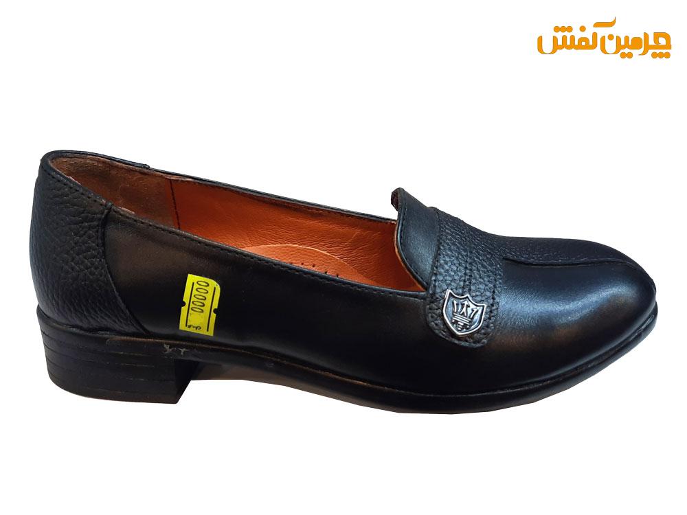 کفش تمام چرم زنانه رسمی و اداری پاشنه 2 سانت کد22078