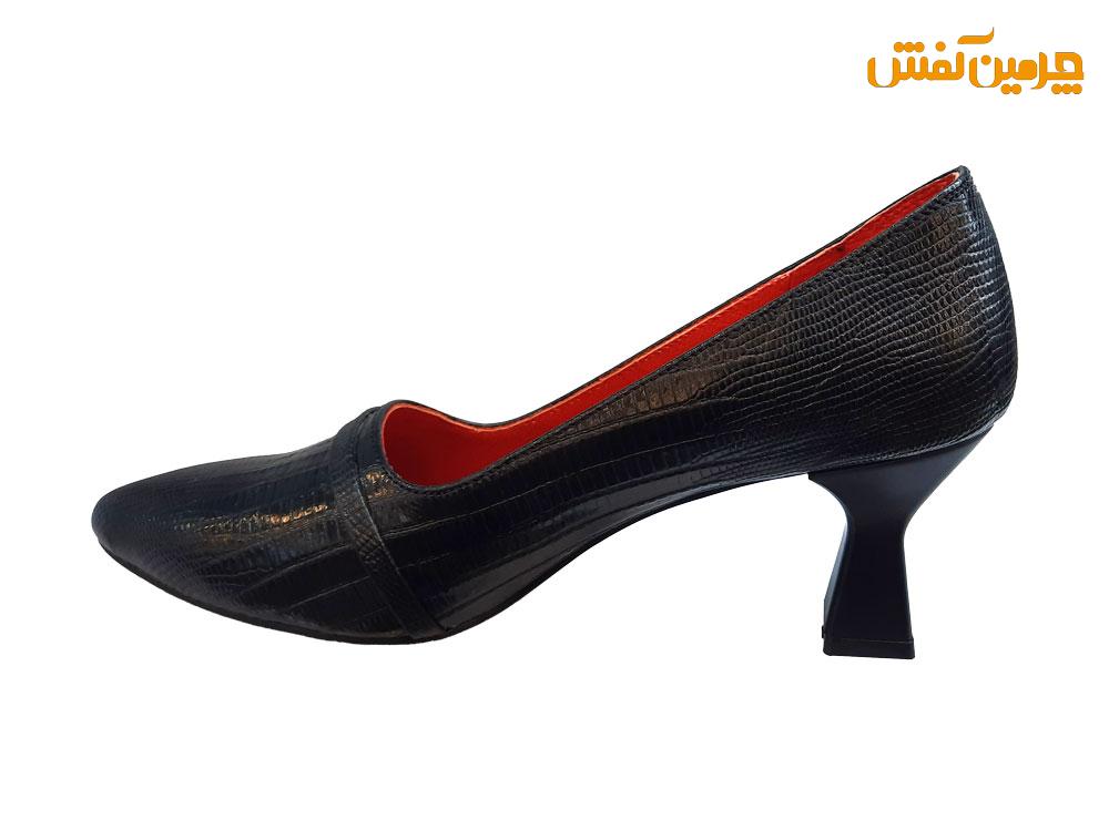 کفش تمام چرم زنانه مجلسی و رسمی پاشنه 5 سانت کد 22067