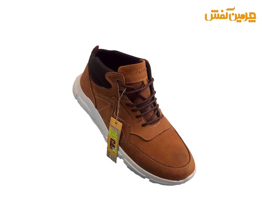نیم بوت تمام چرم مردانه CAT بند دار کد 23540