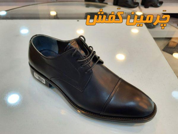 کفش تمام چرم مردانه بهقدم Behghadam بندی دوردوخت کد 21046