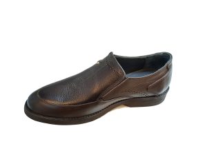 کفش تمام چرم مردانه رخشی بدون بند کد 20316 قهوه ای
