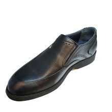 کفش تمام چرم مردانه رخشی بدون بند کد 20316 مشکی