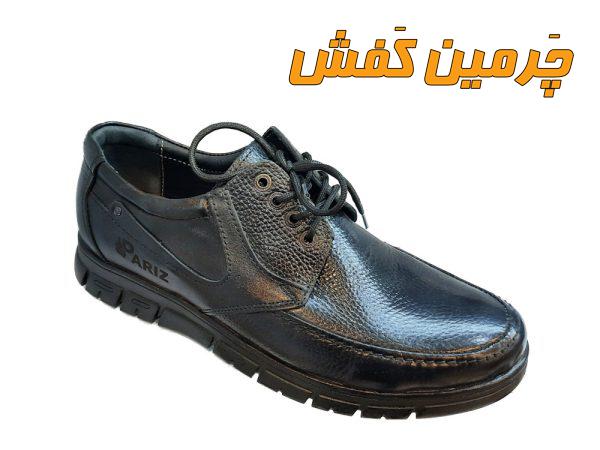 کفش تمام چرم مردانه رسمی و اداری پاریز بندی کد 7306