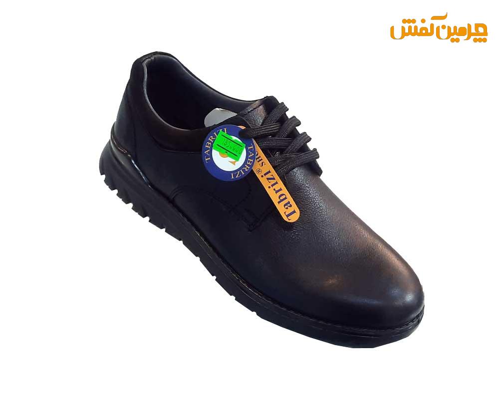 کفش تمام چرم مردانه صمصام بندی زیره تی پی یو کد 23204