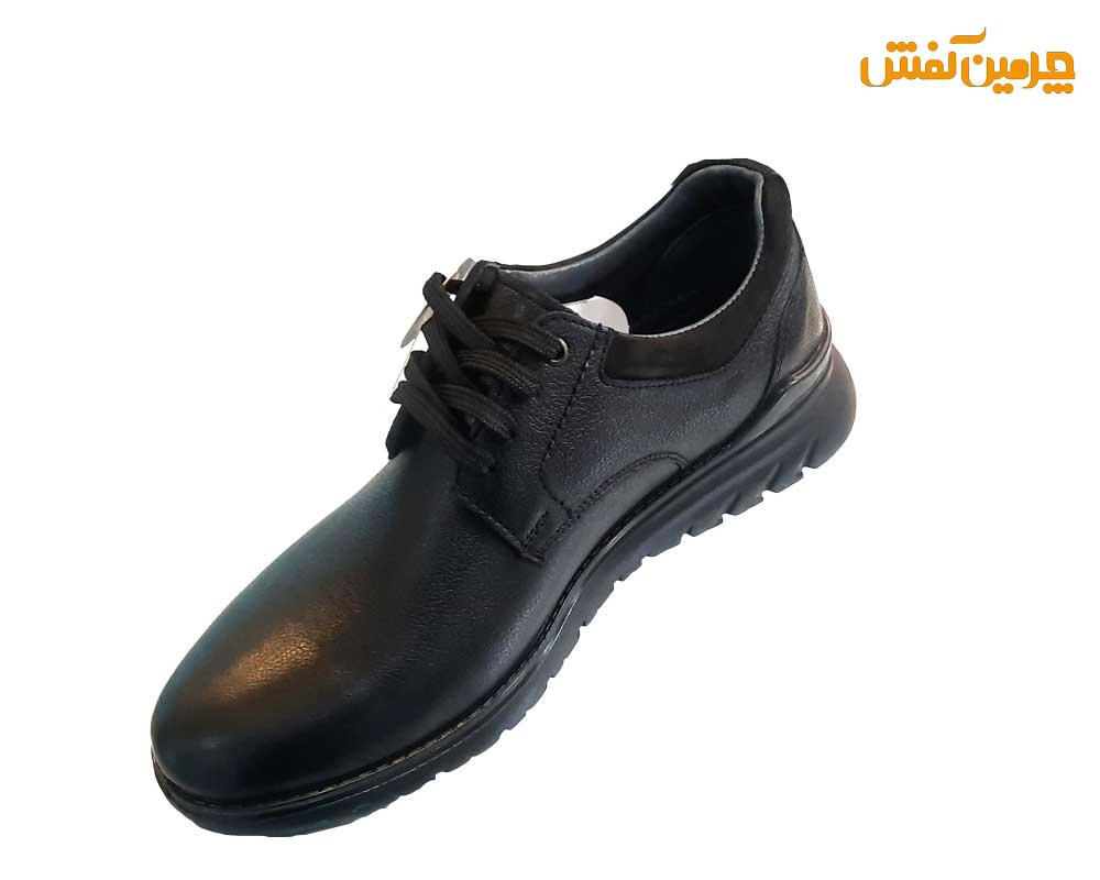 کفش تمام چرم مردانه صمصام بندی زیره تی پی یو کد 23204