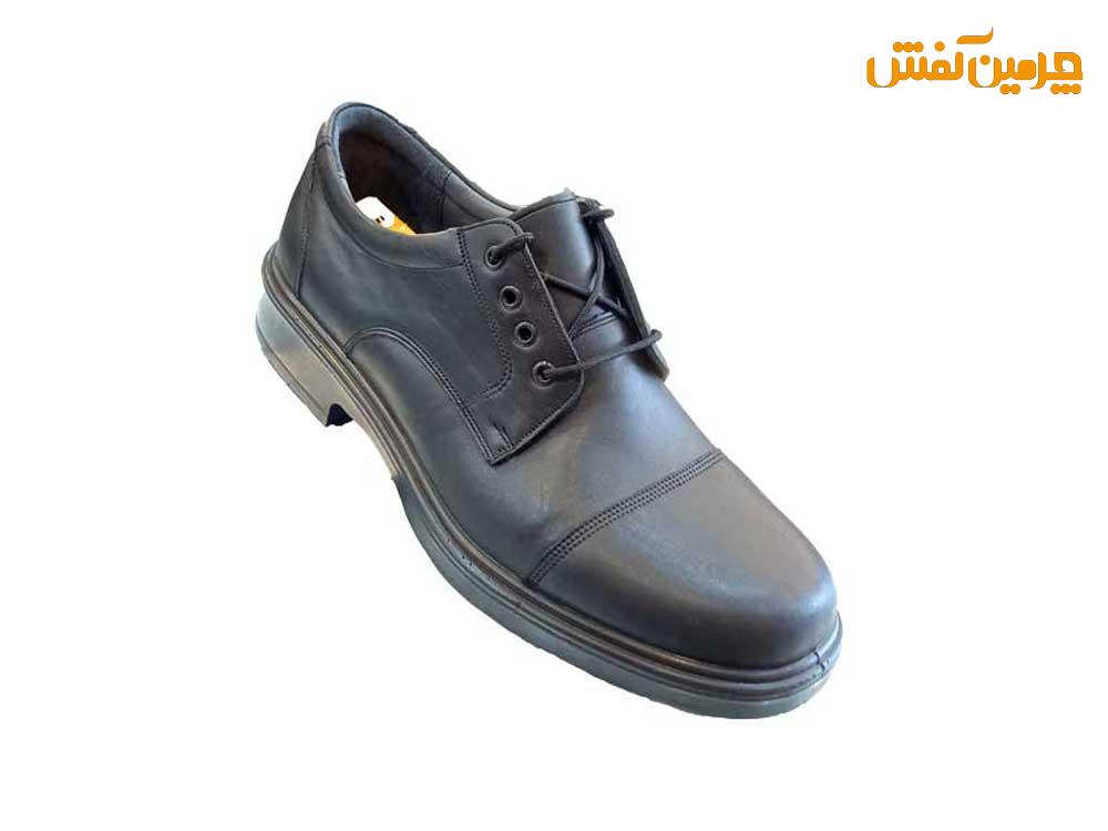 کفش تمام چرم مردانه فرزین ستادی بندی کد 23619