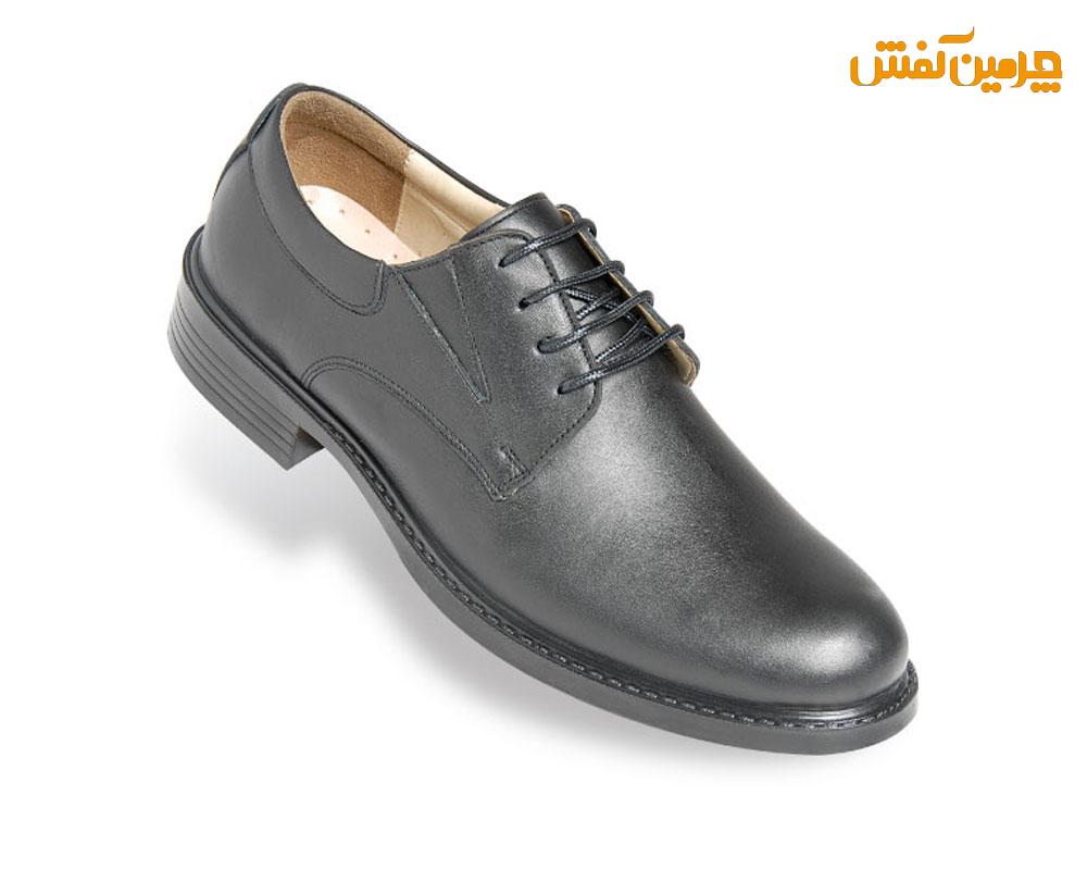 کفش تمام چرم مردانه فرزین مدل فدرال شبرو بندی کد 23375