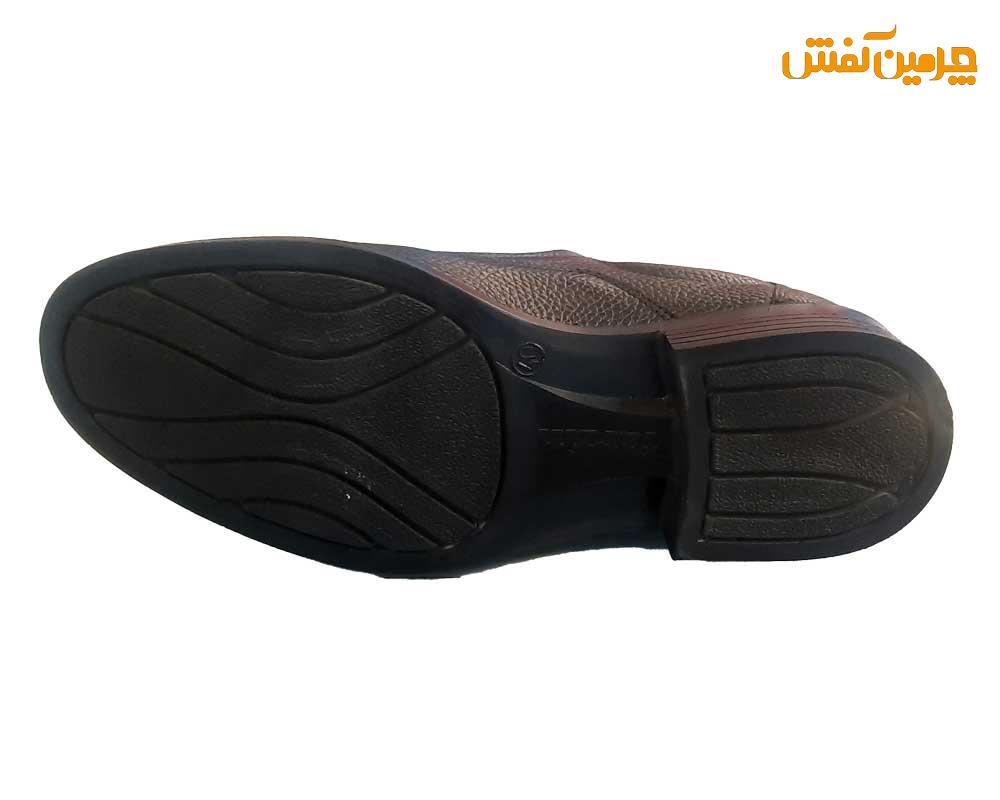 کفش تمام چرم مردانه فرزین مدل فدرال شرانک بدون بند کد 7560