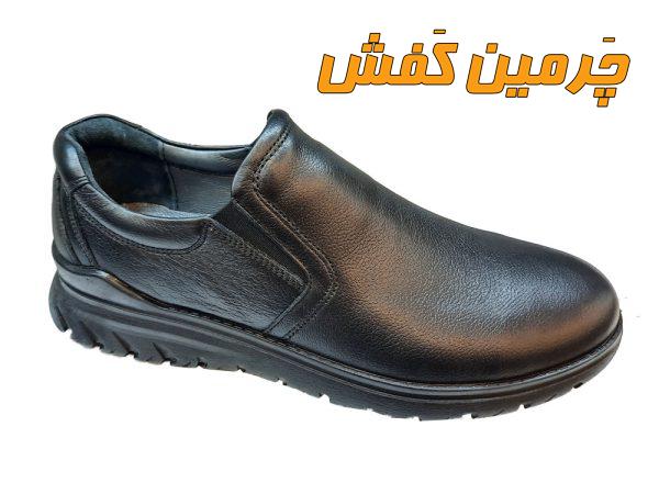 کفش تمام چرم مردانه مدل صمصام Samsam دوردوخت کد 20602 مشکی