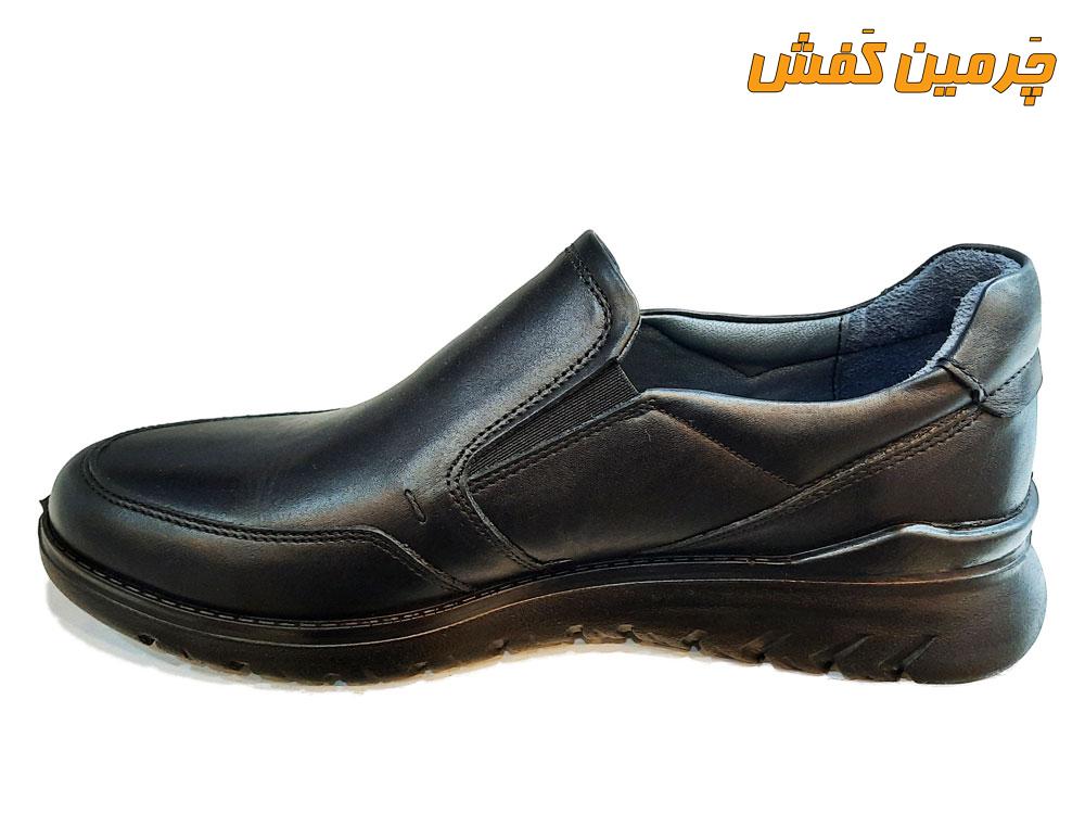 کفش تمام چرم مردانه مدل صمصام Samsam دوردوخت کد 20632 مشکی