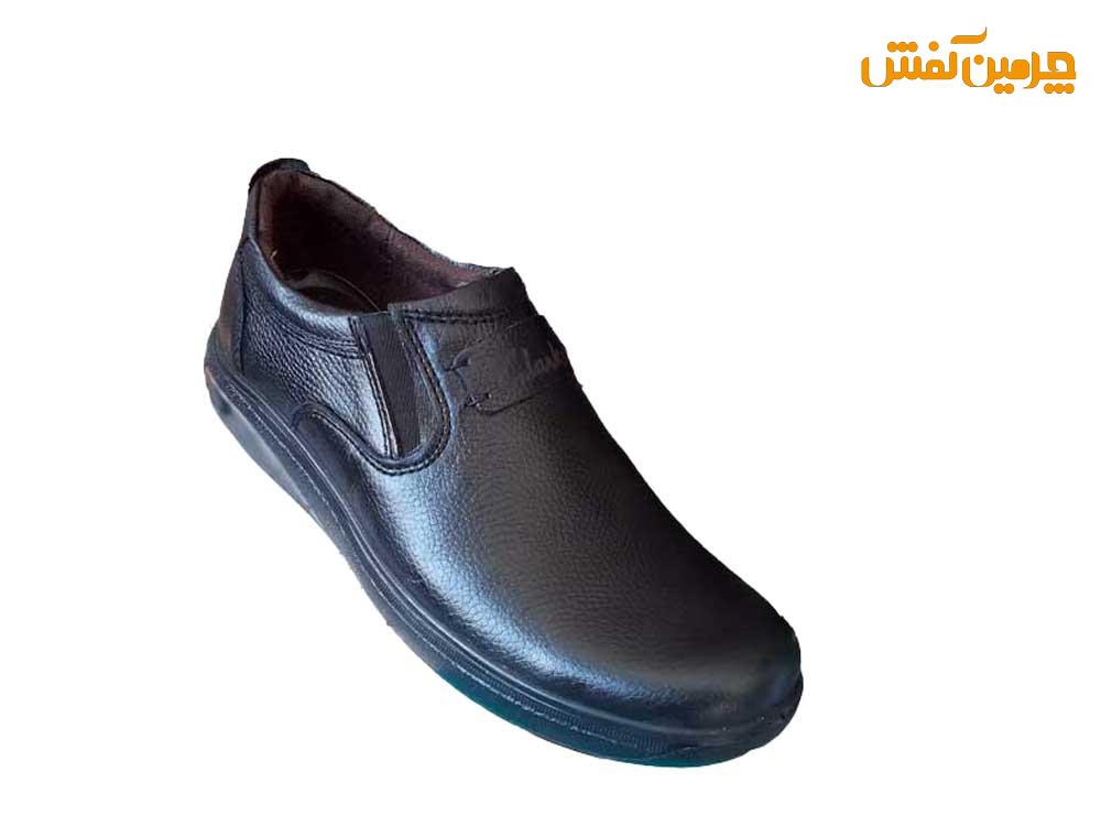 کفش تمام چرم مردانه کلارک بدون بند زیره پی یو کد 23427