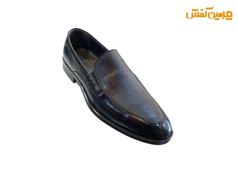 کفش تمام چرم کالج مردانه برند جهان چرم زیره نیولایت کد 23629