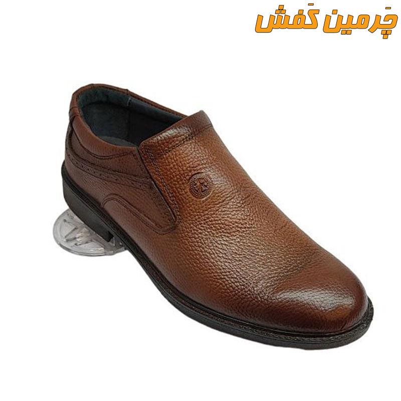 کفش تمام چرم مردانه اداری و رسمی رخشی زیره پی یو کد 7146