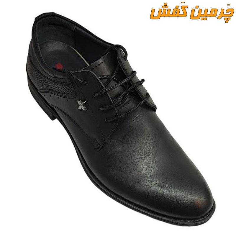 کفش تمام چرم مردانه اداری و رسمی رخشی زیره پی یو کد 7185