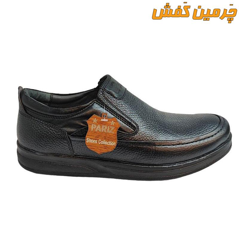 کفش تمام چرم مردانه رسمی و اداری پاریز (زیره پی یو) کد 7128