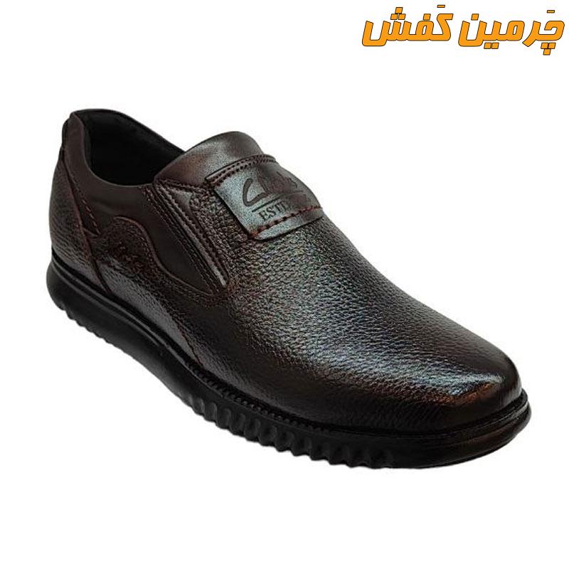 کفش چرم اداری و رسمی مردانه کلارک زیره پی یو بدون بند کد 7218