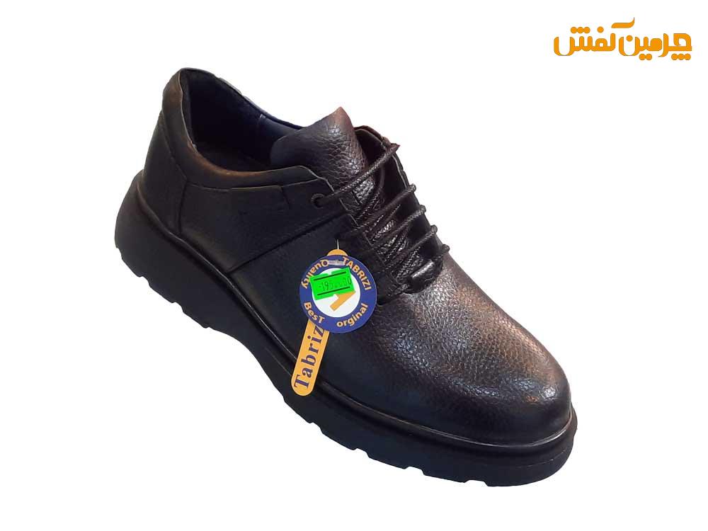 کفش چرم مردانه رخشی بند دار  کد 23457