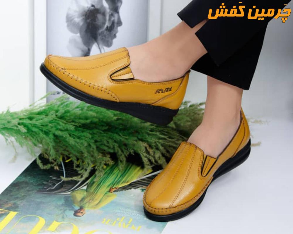قیمت و خرید کفش چرم زنانه نیکدخت + رنگبندی