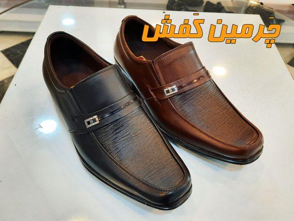 کفش چرم مردانه ثابت Sabet زیره پی یو بدون بند 21038