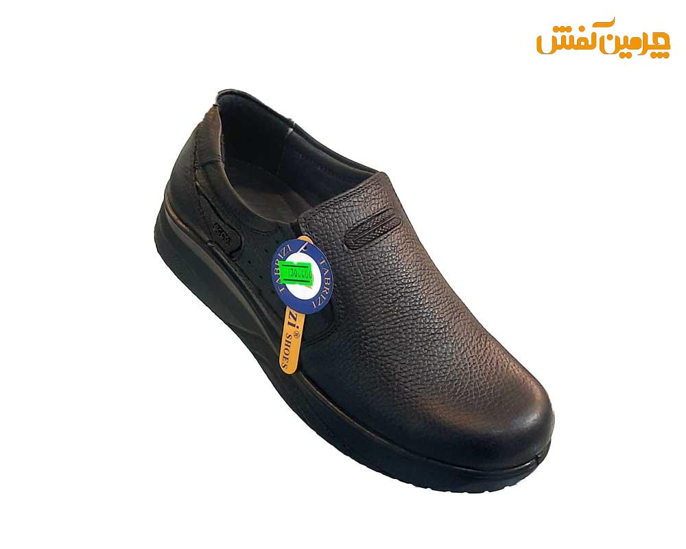 کفش چرم مردانه رخشی بدون بند کد 23298
