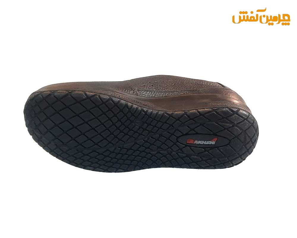 کفش چرم مردانه رخشی بدون بند کد 23298