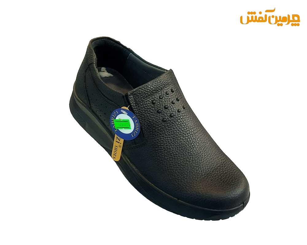 کفش چرم مردانه رخشی بدون بند کد 23308