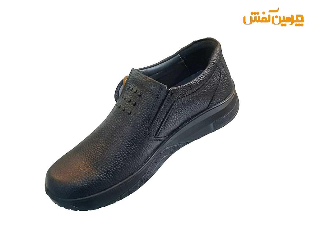 کفش چرم مردانه رخشی بدون بند کد 23308