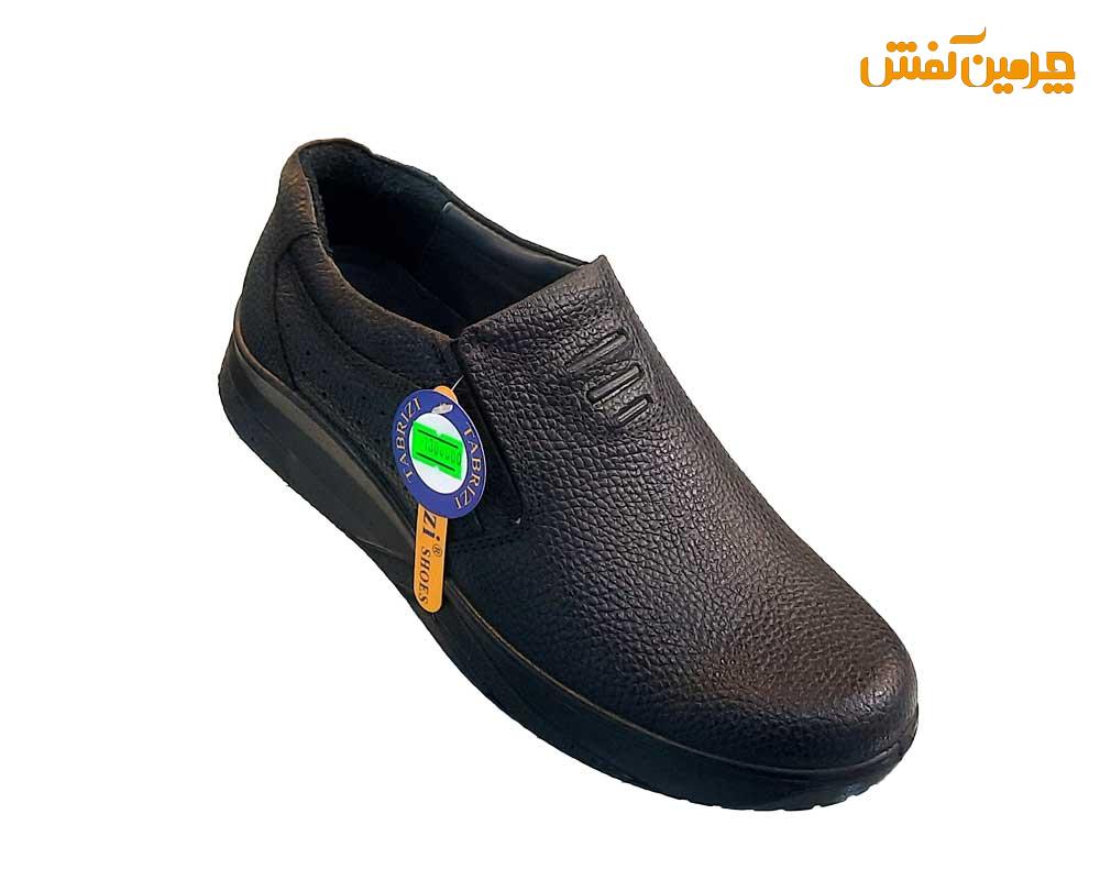 کفش چرم مردانه رخشی بدون بند کد 23313