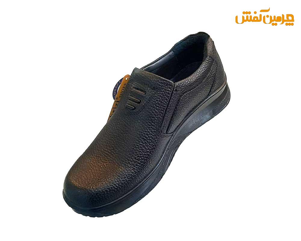 کفش چرم مردانه رخشی بدون بند کد 23313