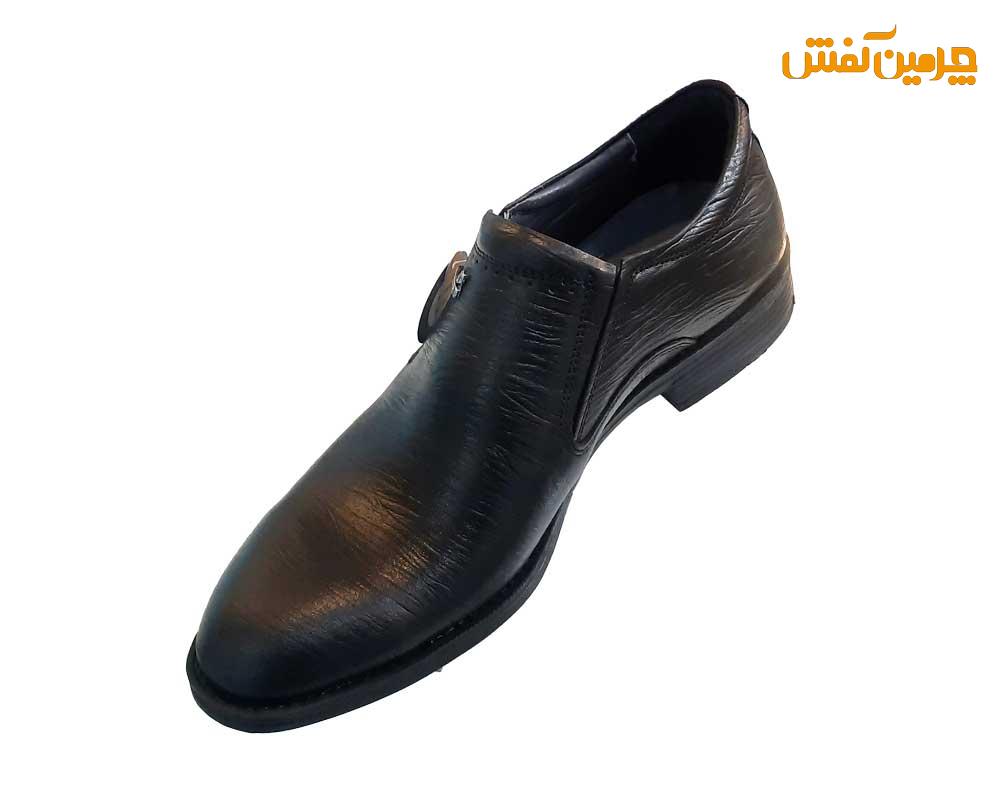 کفش چرم مردانه رخشی مجلسی - رسمی و اداری بدون بند کد 23250