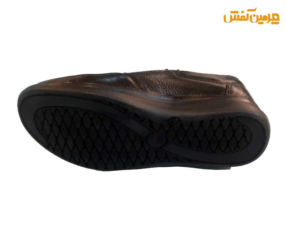 کفش چرم مردانه ریتزین Ritzin مدل روزمره و طبی بدون بند کد 23320 مشکی