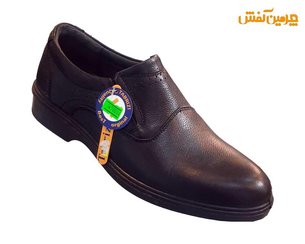 کفش چرم مردانه ساکو بدون بند زیره پی یو کد 23232