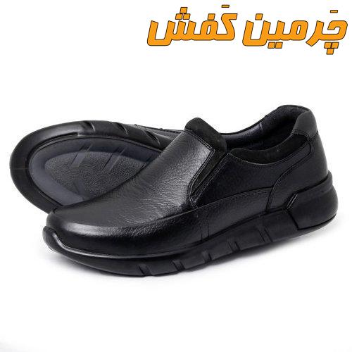 کفش چرم مردانه صمصام بدون بند