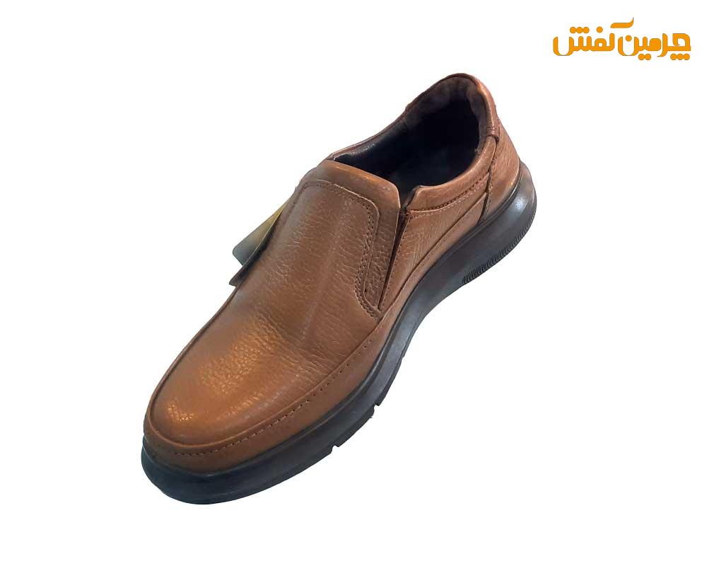 کفش چرم مردانه فرزین مدل ویبرام بدون بند کد 7522 + رنگبندی